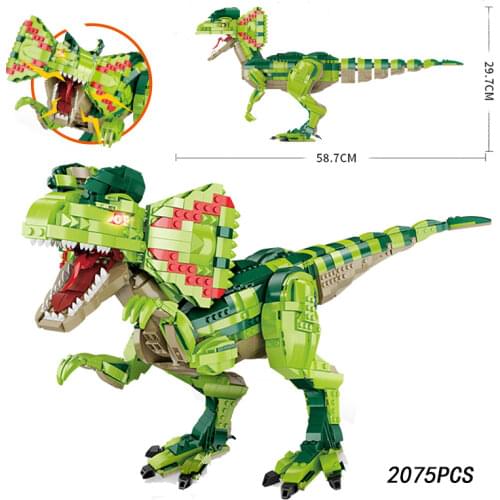 NEW MOC Dinosaur Institute 1460pcs Jurassic World Dino DIY Building Blocks Bricks Figures Toys For Children Boys Birthday Gifts