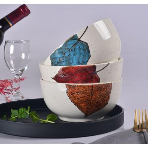 Korea 6-Inch Ceramic Bowl Instant Noodles Soup Bowl Home Hotel Western Restaurant Fruit Salad Bowl Household Kitchen Dinnerware