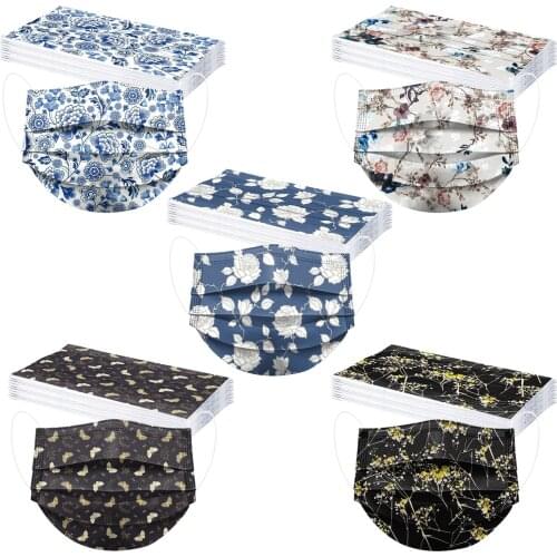 Cosplay Flag In Stock 50pcs Disposable Masks Adult Mondmasker 3 Layer Printed Bandana Breathable Mascarillas Halloween Cosplay