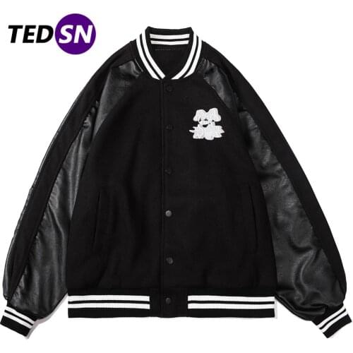2021 Embroidered Clown Bomber Couple Jacket Harajuku Loose Unisex Clothing Hip Hop Baseball Jackets Coats Varsity Men Streetwear