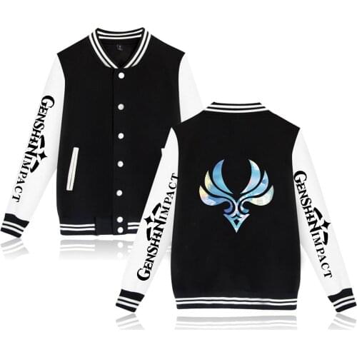 New Game Genshin Impact 2D Print Boy Girl Baseball Sweatshirt Casual Baseball Jacket Men/Women Streetwear Winter Clothes Tops