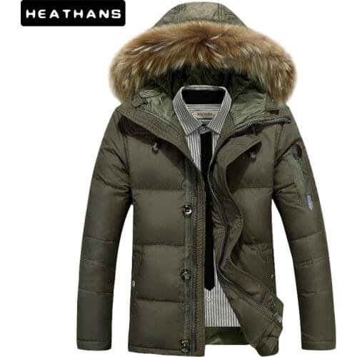 -30 Degree Down Jackets Mens Winter Thick Warm Parkas Jacket Mens 90% White Duck Down Coats Casual Male Waterproof Down Jacket