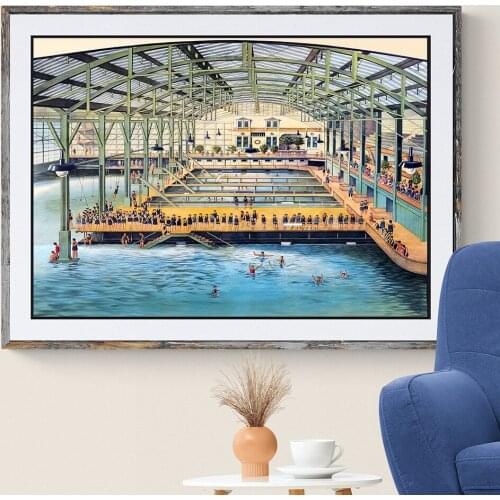 San Francisco Baths Wall Art Canvas Posters And Prints Canvas Painting Swimming Pool Pictures For Office Living Room Home Decor
