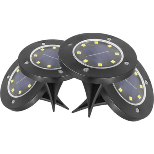 Solar Powered Ground Lights 8 Leds Buried Security Lighting Outdoor Garden Waterproof Lamp For Yard Deck Floor Decoration