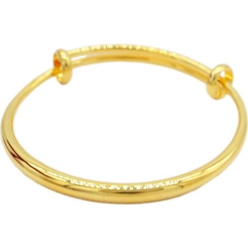 PINXUN Dubai European Gold Bangle Jewelry Gold Color Bracelets Africa Arab Bangle For Baby Children Jewelry Christmas Gift XTE8