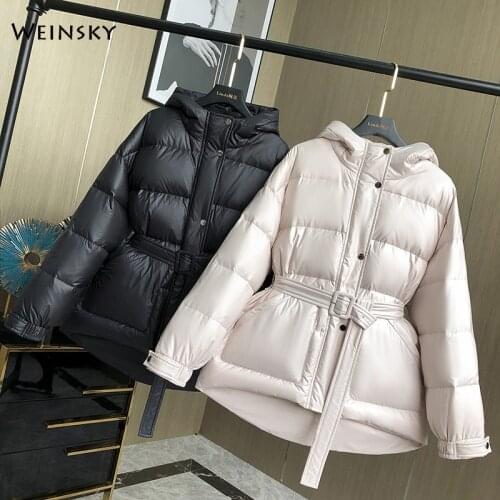 New Women Thick Warm Down Jacket Hooded White Duck Jackets Winter Coats Parkas Female Fashion Outwear