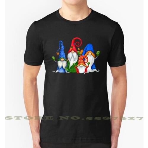 Four 4 Nordic Gnomes Christmas Elves Swedish Tomte Pajama Gift Cool Design Trendy T-Shirt Tee Christmas Nordic Santa Costume