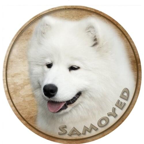 S40431# Various Sizes PVC Decal Samoyed Dog Car Sticker For Bumper Rear Window Laptop Refrigerator Toilet