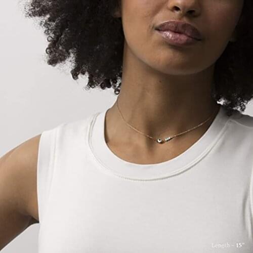 Evil Eye 3Turquoise Cute Charms Simply Chain Turquoise Beaded Choker Necklace Jeweley Gift for Women and Girls