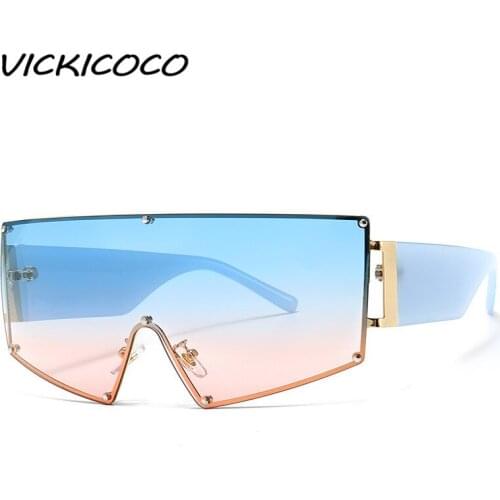 Luxury Rimless Steampunk Men Sunglasses Fashion Flat Top Goggle Designer Women Sun Glasses Punk New Designer Shades UV400 oculos