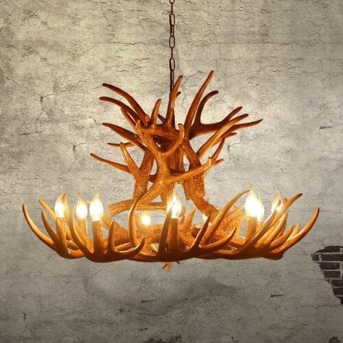 Modern Resin Antlers Led Chandeliers Living Room Dining Room Industrial Style Decorative Lamps Retro Hotel Bar Lighting Lustres