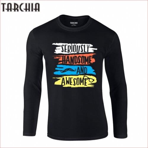 TARCHIA Homme T-Shirt 100% Cotton Plus Size Mens Tee Tee 2021 Brand Free Shipping Eur Size Long Sleeve Men New Fashion Fit