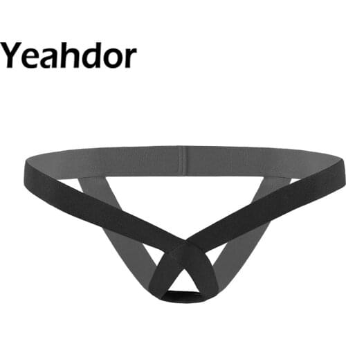 Mens Sexy Open Butt Crotchless Briefs Thong Lingerie Low Waist Elastic Exotic Underwear Jockstrap Hollow Out T-back Underpants