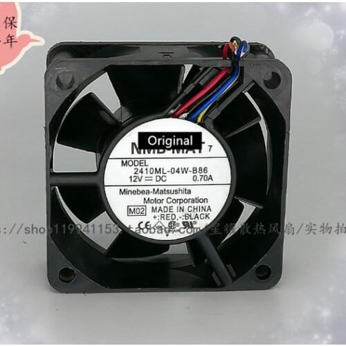 Original 100% working forNMB-MAT 2410ML-04W-B86 M01 DC 12V 0.70A 60X60X25mm Server Cooling Fan