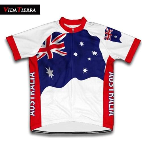 VIDATIERRA 2019 cycling jersey blue/white Australian Flag cycling clothing tops national team Map pattern classic lucky cool