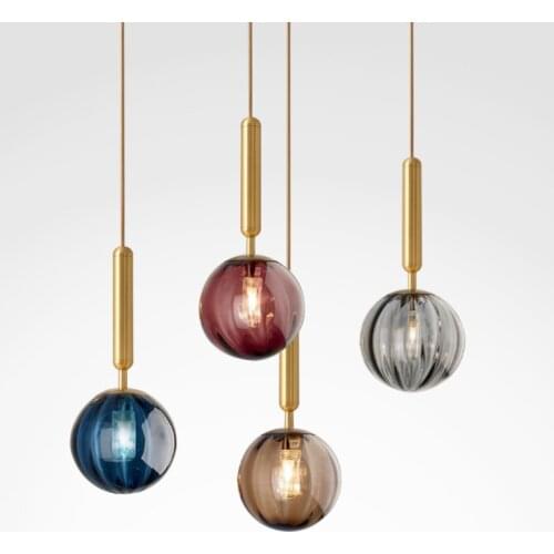 Stained Glass Led Pendant Lamp Modern Bar Kitchen Hanging Lamps Dining Room Light Fixtures Living Room Cafe Lighting Home Decor