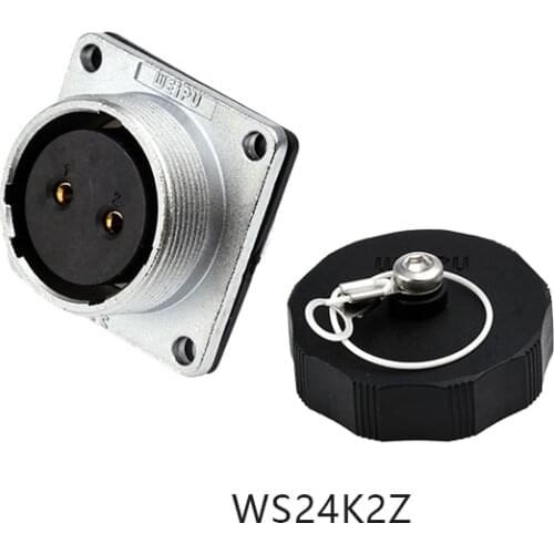 WS24 Z Jack Automotive Waterproof Connector Male Female Socket Panel Mount Bulkhead Outdoor Sockets 2 3 4 10 12 19 Pin Adapter