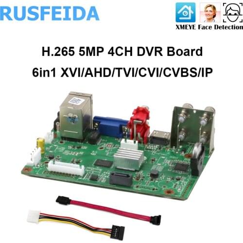XMEYE 4CH 6 in 1 XVI/AHD/TVI/CVI/CVBS/IP H.265 5MP CCTV Digital Video Recorder DVR Main-Board Motherboard ONVIF Face Detection