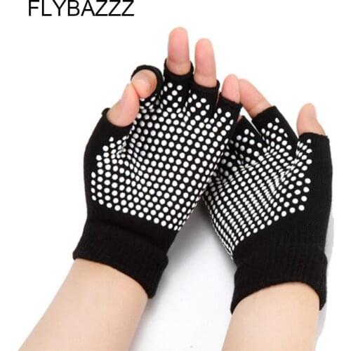 Women Professional Brand Non-slip Good Grip Pilates Gloves Set Ladies Toeless Anti-slip Yoga Gloves Cotton Gym Fitness Gloves