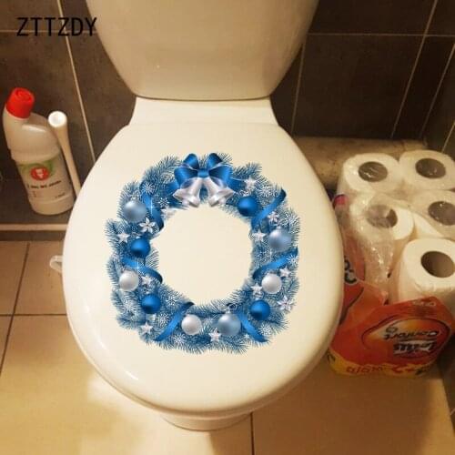 ZTTZDY 23.5×24.3CM Creative Stitching Bell Pine Branch Ring Wall Stickers Cartoon Home Toilet Decor T6-0019