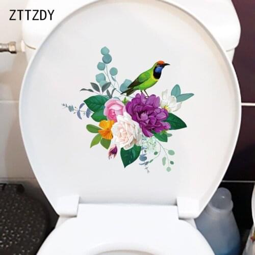ZTTZDY 24.5×23.2CM Fresh Rose Bunch Romantic Wall Stickers Modern Art Toilet WC Decoration T2-1536
