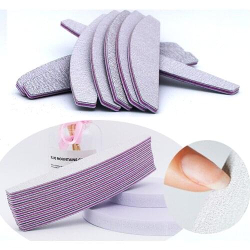 1/5/10pcs Professional Nail File 100/180 Half Moon Sandpaper Nails Sanding Polishing Nail Art Manicure Care Tools Nail Buffer