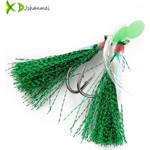 10 packs/lot sea fishing sabiki rigs bait artificial fishing leader with 2 hooks rigging fishing hooks with luminous beads