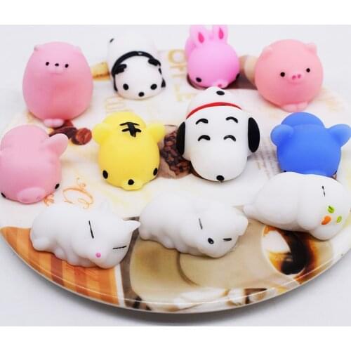 5pcs Squishy Soft Cute Cat Wipes Antistress Boot Ball Decompression Sticky Eliminate Pets Fun Stress Squishies Squeeze Kit Toys