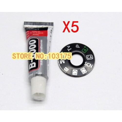 5 pcs New Top Function Dial Mode Plate Interface Cap Button Label for Canon EOS 6D + glue