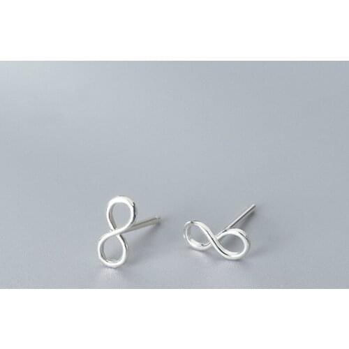 925 Sterling Silver Infinity Stud Earrings Girls Tiny 8 Ear Stud Women