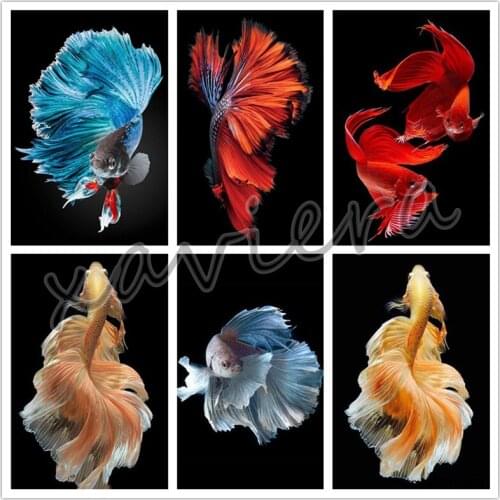 DIY 5D Diamond Painting Animal Fish Cross Stitch Kit Mosaic Painting All Square Diamond Embroidery Totem Rhinestone Gift Crafts