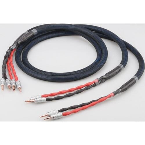 Audiocrast LS800 HIFI Silver-plated Speaker Cable Hi-end 4N OFC Speaker Wire For Hi-fi Systems Y Plug Banana plug Speaker Cable