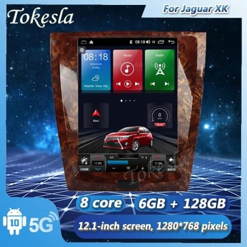 Tokesla Android 10.0 car radio audio DVD bluetooth intelligent touch Central Multimedia gps receiver screen system for Jaguar XK