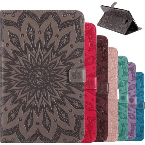 For Samsung Galaxy Tab T580 T585 Cover 3D Emboss Flower Leather Flip wallet Shell for Samsung Tab A A6 10.1" T580N Tablet Case