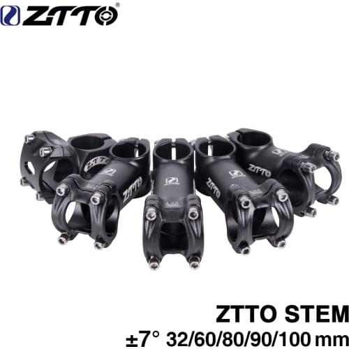 ZTTO Bicycle Parts MTB Mountain Road Bike 7 Degree 32 60 80 90 100mm High-Strength Lightweight 31.8mm Stem For XC AM