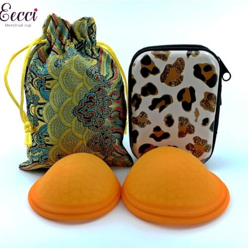 EECCI menstrual cop Disk Flat-fit Design Menstrual Cup Extra-Thin Silicone Menstrual Disc with sterilizer Tampon/Pad Alternative