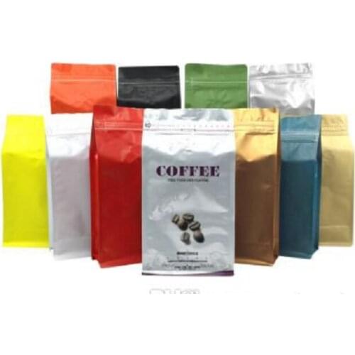 Multi color Aluminum Foil Coffee Bean Packing Pouch Coffee Packaging Bag with Valve One pound Side Gusset zipper bag