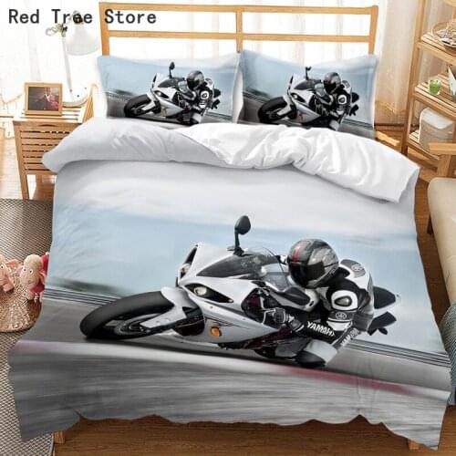 Racing Extreme Sports Bedding Set 3D Printing Kart Motorcycle Duvet Cover Bedspread Single Double King Queen Size Home Textiles
