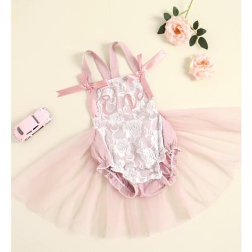 Ma&Baby 6m-3Y Newborn Infant Baby Girl Rompers One Letter Lace Jumpsuit 1st Birthday Clothing Overalls Princess Girls Costumes