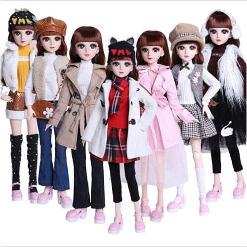 Beautiful Handmade Doll Set Dress 60cm BJD Doll Clothes Fashion Casual Suit Dress for 1/3 Doll Coat Accessories Girls Kids Gifts