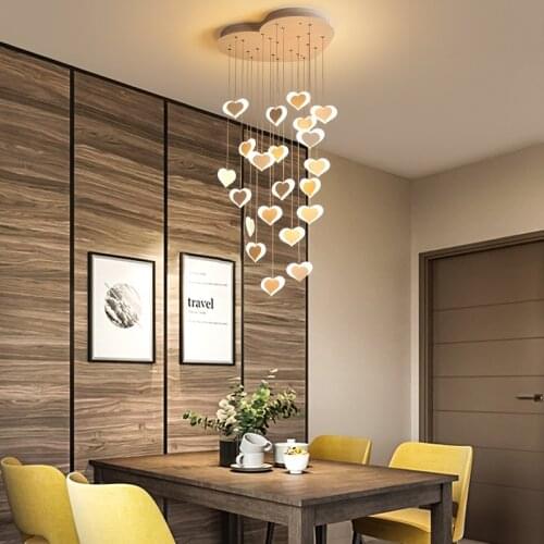 Creative Ideal Modern Led Chandelier For Living Room Dining Room Shop Restaurant Sweet Heart Hanging Parts pendant Fixtures