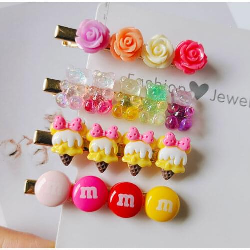 Cute Transparent Cartoon Bear Hair Clips For Girls Handmade Children Barrette Jewelry Kids Hair Accessories