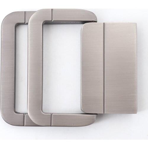 Men&Women Outdoor Braided Belt Buckle Alloy Casual Jeans Accessories Silver Double Ring Buckle Nylon Tactical Belt Buckle Head