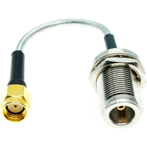 N female Jack Bulkhead to SMA male plug connector RG402 RG-402 Semi Flexible Coaxial Cable 0.141" 50ohm