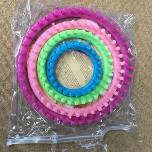 4 Size/set Classical Round Circle Hat Knitter Knitting Knit Loom Kit 1 Wool Yarn Needle Knit Hobby Knitting Machine Sewing Tools