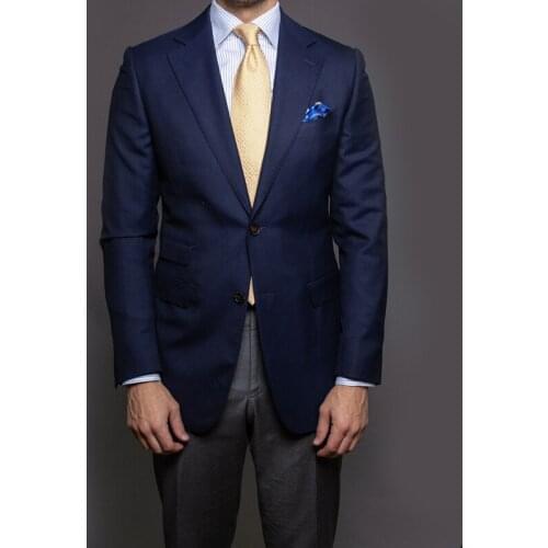 2021 New Tailor Made Fashion Hadsome Dark Blue Suits Men Slim Fit Tuxedo Groomsmen For Wedding Dress Dinner Party Suits 2 Prc