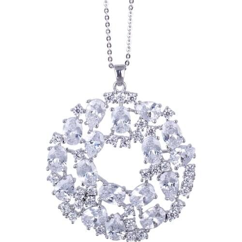 2015 NEW design pendant white GOLD necklace jewelry ,AAA CZ necklace jewelry GLD0667