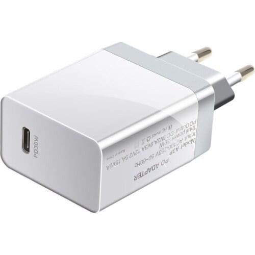 PD30W Travel Charger 30W USB Type C Fast Charger for iPhone12 X Macbook for Samsung AC100-240V 50-60Hz 1PC