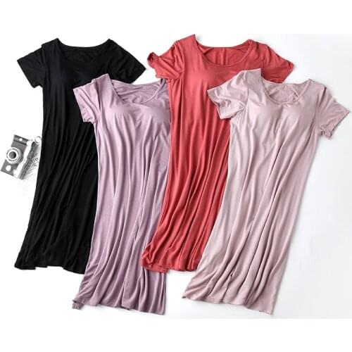 Mogal liner pajamas half sleeve dress short sleeve intermediate length loose home pajamas female beach dress