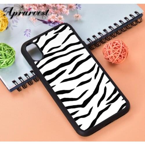 Aprarvest Black And White Tiger Stripes Silicone Rubber Phone Case Cover For iPhone 6 6S 7 8 PLUS X XS XR 11 12 MINI PRO MAX